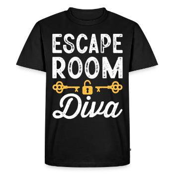 Funny Escape Room Saying - Men's Premium Organic T-Shirt - black - Front - Nico (187cm)