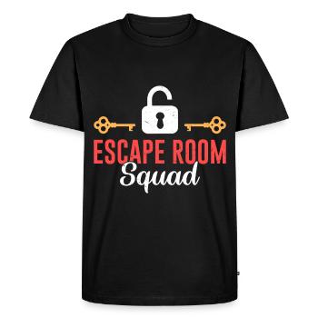 Funny Escape Room Saying - Men's Premium Organic T-Shirt - black - Front - Nico (187cm)
