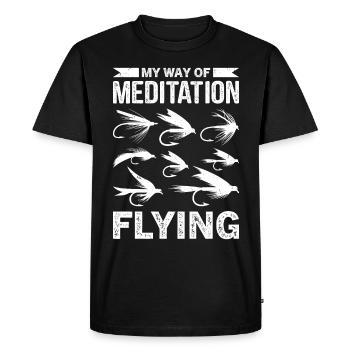 Drôle de dicton de montage de mouches - T-shirt Premium bio Homme - noir - Devant - Nico (187cm)