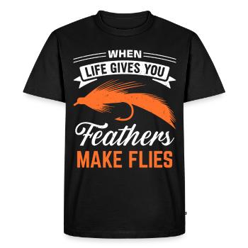 Drôle de dicton de montage de mouches - T-shirt Premium bio Homme - noir - Devant - Nico (187cm)