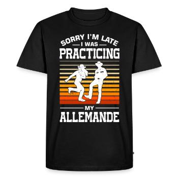 Funny Square Dance Saying - Men's Premium Organic T-Shirt - black - Front - Nico (187cm)