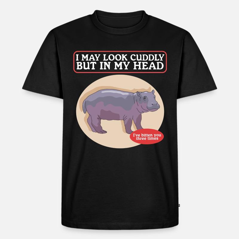 Nilpferd Baby Nilpferde Flusspferde Geschenk - Männer Premium Bio T-Shirt - Schwarz
