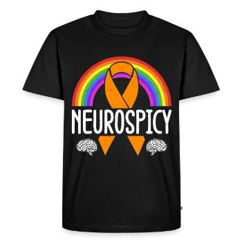 Neurodiversité Neurodiverse Autisme TDAH - T-shirt Premium bio Homme - noir - Devant - Nico (187cm)