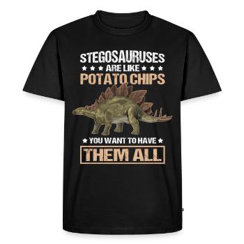 Cadeau de dinosaure Stegosaurus Dinos - T-shirt Premium bio Homme - noir - Devant - Nico (187cm)