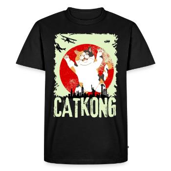 CATKONG - T-shirt Premium bio Homme - noir - Devant - Nico (187cm)