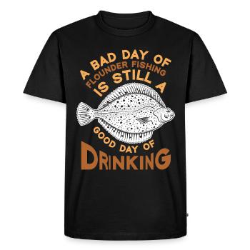 Dicton de pêcheur de plie - T-shirt Premium bio Homme - noir - Devant - Nico (187cm)