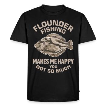 Dicton de pêcheur de plie - T-shirt Premium bio Homme - noir - Devant - Nico (187cm)