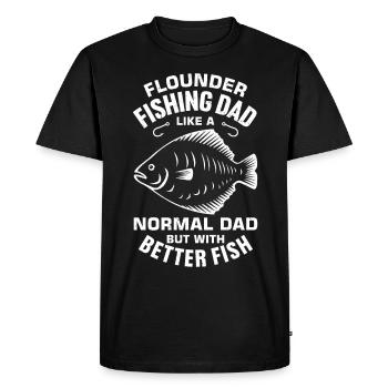 Dicton de pêcheur de plie - T-shirt Premium bio Homme - noir - Devant - Nico (187cm)