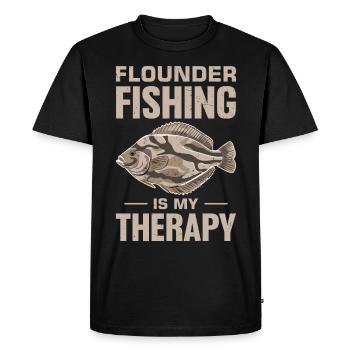Dicton de pêcheur de plie - T-shirt Premium bio Homme - noir - Devant - Nico (187cm)