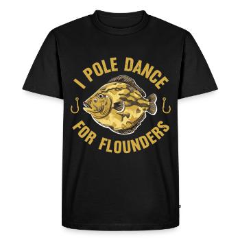 Dicton de pêcheur de plie - T-shirt Premium bio Homme - noir - Devant - Nico (187cm)
