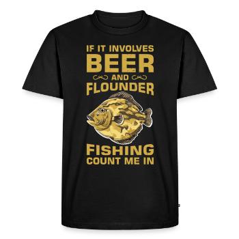 Dicton de pêcheur de plie - T-shirt Premium bio Homme - noir - Devant - Nico (187cm)