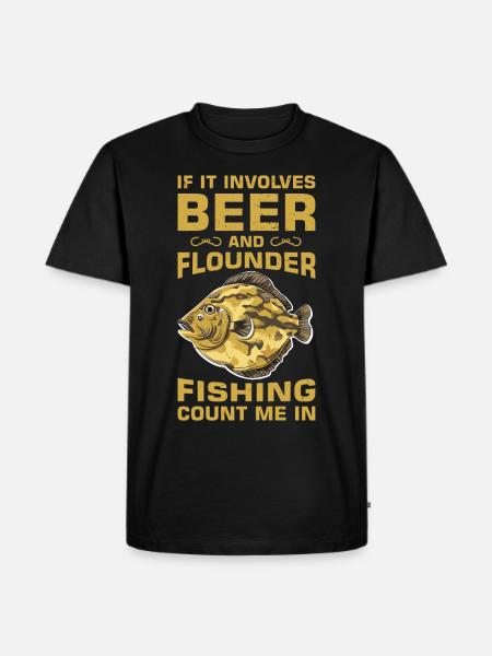 Flunder Fischer Spruch - Männer Premium Bio T-Shirt - Schwarz