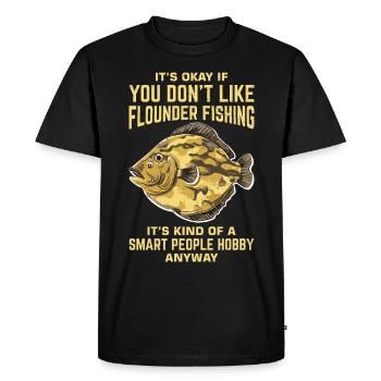 Dicton du pêcheur de plie - T-shirt Premium bio Homme - noir - Devant - Nico (187cm)