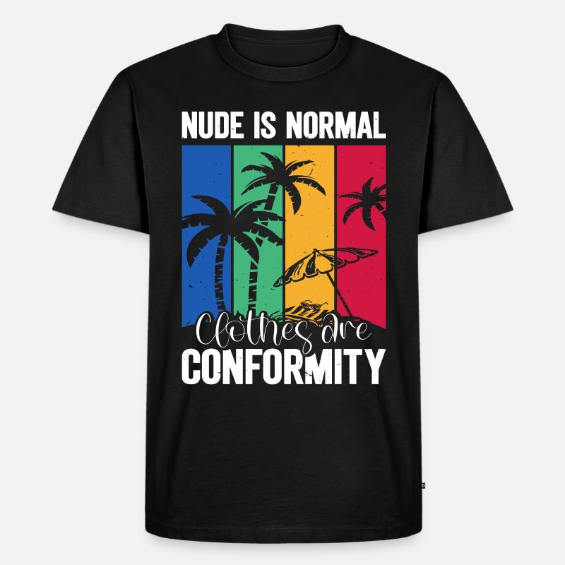 Nudismus Spruch - Männer Premium Bio T-Shirt - Schwarz