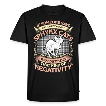 Drôle de chat Sphynx Dicton - T-shirt Premium bio Homme - noir - Devant - Nico (187cm)
