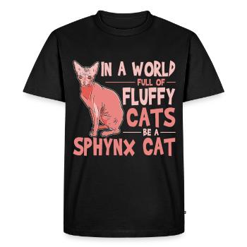 Drôle de chat Sphynx Dicton - T-shirt Premium bio Homme - noir - Devant - Nico (187cm)