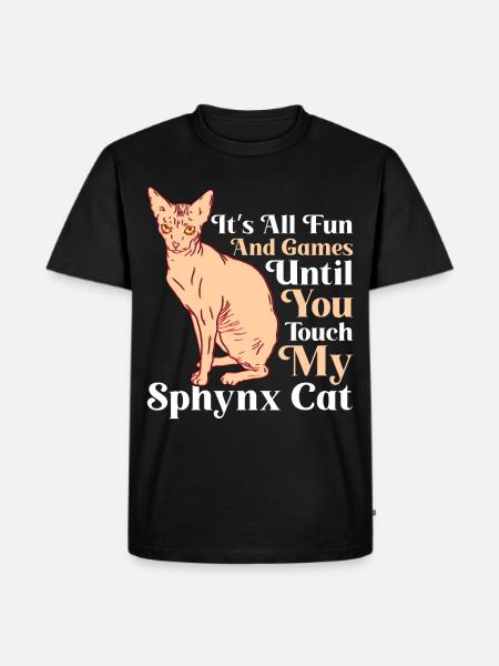 Witziger Sphynx Katze Spruch - Männer Premium Bio T-Shirt - Schwarz