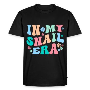 Funny Snail Saying - Men's Premium Organic T-Shirt - black - Front - Nico (187cm)