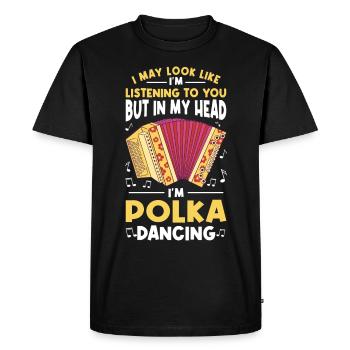 Drôle de dicton polka - T-shirt Premium bio Homme - noir - Devant - Nico (187cm)