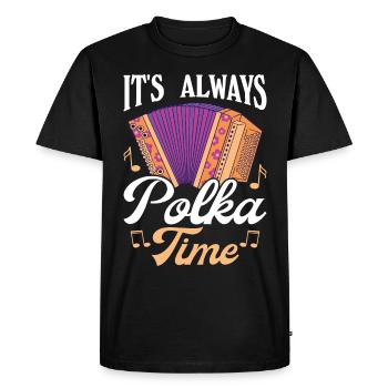Drôle de dicton polka - T-shirt Premium bio Homme - noir - Devant - Nico (187cm)
