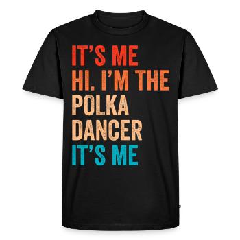 Drôle de dicton polka - T-shirt Premium bio Homme - noir - Devant - Nico (187cm)