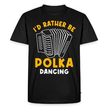Drôle de dicton polka - T-shirt Premium bio Homme - noir - Devant - Nico (187cm)
