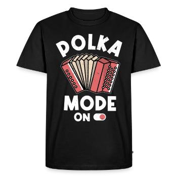 Drôle de dicton polka - T-shirt Premium bio Homme - noir - Devant - Nico (187cm)