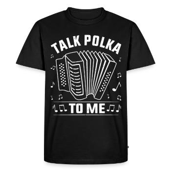 Drôle de dicton polka - T-shirt Premium bio Homme - noir - Devant - Nico (187cm)