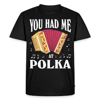 Drôle de dicton polka - T-shirt Premium bio Homme - noir - Devant - Nico (187cm)