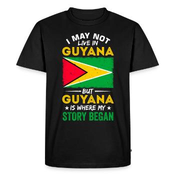 Proud Guyanese - Men's Premium Organic T-Shirt - black - Front - Nico (187cm)