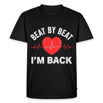 Pontage cardiaque Crise cardiaque Chirurgie cardiaque - T-shirt Premium bio Homme - noir - Devant - Nico (187cm)