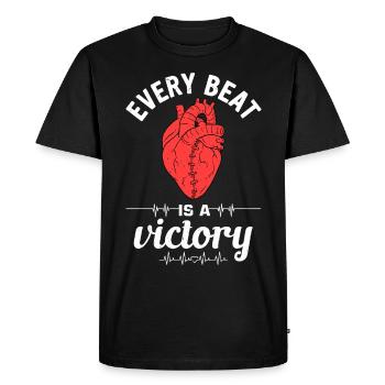 Pontage cardiaque Crise cardiaque Chirurgie cardiaque - T-shirt Premium bio Homme - noir - Devant - Nico (187cm)