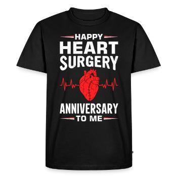 Pontage cardiaque Crise cardiaque Chirurgie cardiaque - T-shirt Premium bio Homme - noir - Devant - Nico (187cm)