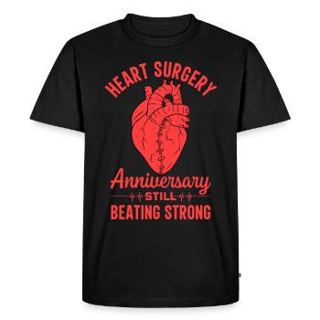 Pontage cardiaque Crise cardiaque Chirurgie cardiaque - T-shirt Premium bio Homme - noir - Devant - Nico (187cm)