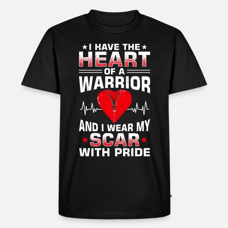 Herzbypass Herzinfarkt Herzoperation - Männer Premium Bio T-Shirt - Schwarz