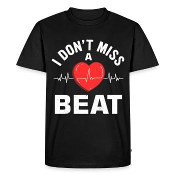 Pontage cardiaque Crise cardiaque Chirurgie cardiaque - T-shirt Premium bio Homme - noir - Devant - Nico (187cm)