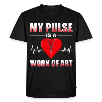 Pontage cardiaque Crise cardiaque Chirurgie cardiaque - T-shirt Premium bio Homme - noir - Devant - Nico (187cm)