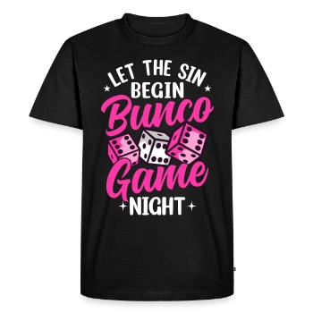 Bunco Night Flamingo Bunco Group Bunco Player - Men's Premium Organic T-Shirt - black - Front - Nico (187cm)