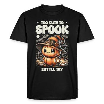 Too cute to scare but I'm trying Halloween - Men's Premium Organic T-Shirt - black - Front - Nico (187cm)
