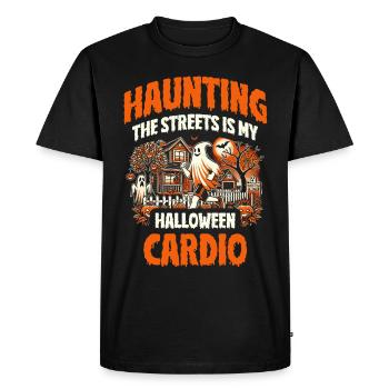 Haunting the streets is my Halloween cardio - Men's Premium Organic T-Shirt - black - Front - Nico (187cm)