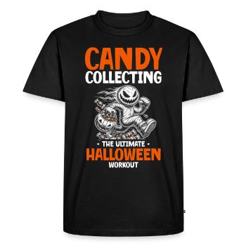 Candy Collecting: the ultimate Halloween workout - Men's Premium Organic T-Shirt - black - Front - Nico (187cm)