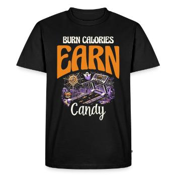 Burn Calories Candy Earn Halloween - Men's Premium Organic T-Shirt - black - Front - Nico (187cm)