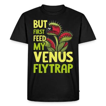 Venus Flytrap Carnivore Plant Design - Men's Premium Organic T-Shirt - black - Front - Nico (187cm)