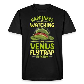Venus Flytrap Carnivore Plant Design - Men's Premium Organic T-Shirt - black - Front - Nico (187cm)