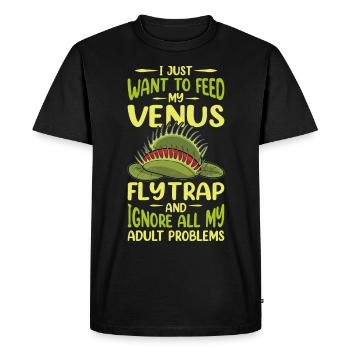Venus Flytrap Carnivore Plant Design - Men's Premium Organic T-Shirt - black - Front - Nico (187cm)