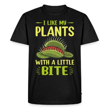 Venus Flytrap Carnivore Plant Design - Men's Premium Organic T-Shirt - black - Front - Nico (187cm)