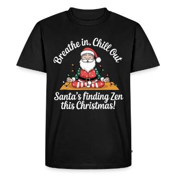 Christmas Yoga Santa Claus - Men's Premium Organic T-Shirt - black - Front - Nico (187cm)