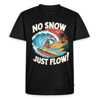 Père Noël Surfeur Plage Noël - T-shirt Premium bio Homme - noir - Devant - Nico (187cm)
