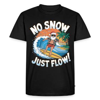 Père Noël Surfeur Plage Noël - T-shirt Premium bio Homme - noir - Devant - Nico (187cm)