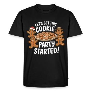Christmas Time Cookies Gingerbread Baking - Men's Premium Organic T-Shirt - black - Front - Nico (187cm)